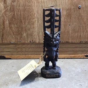 Hawaiiaanse gesneden Akua Kaai Tiki tribale kunst beeltenis standbeeld sculptuur collectible carving home decor cadeau idee