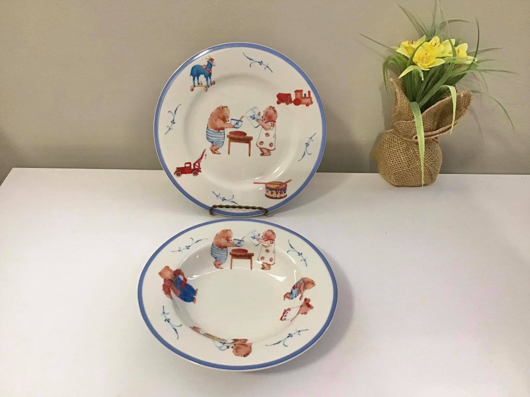 ヴィンテージ ビレロイ＆ボッホ ベアーズ柄 子供用陶器プレート