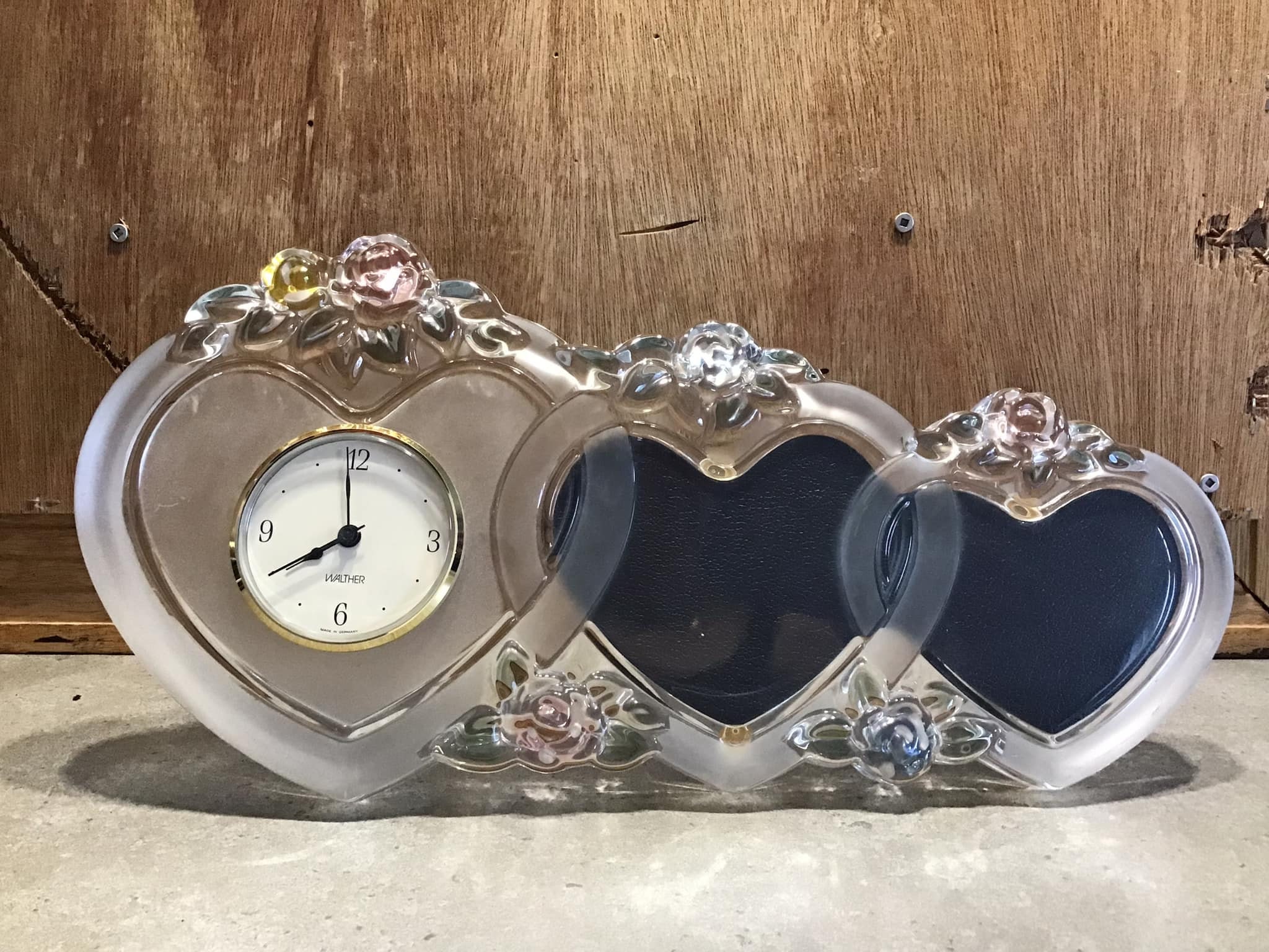 骨董品 Buy Vintage Walther Germany Floral Clock With Photo Frames Online