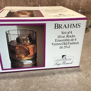 4 Old Fashion Whiskey Glasses Light and Music Italy Blown Crystal