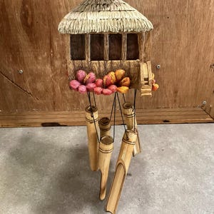 Bamboo Wind Chime, House, Flowers, Outdoor bell Windchime Home Decoration