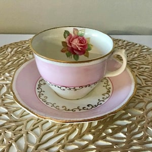 Vintage Royal Swan Staffordshire England Tea Cup and Saucer