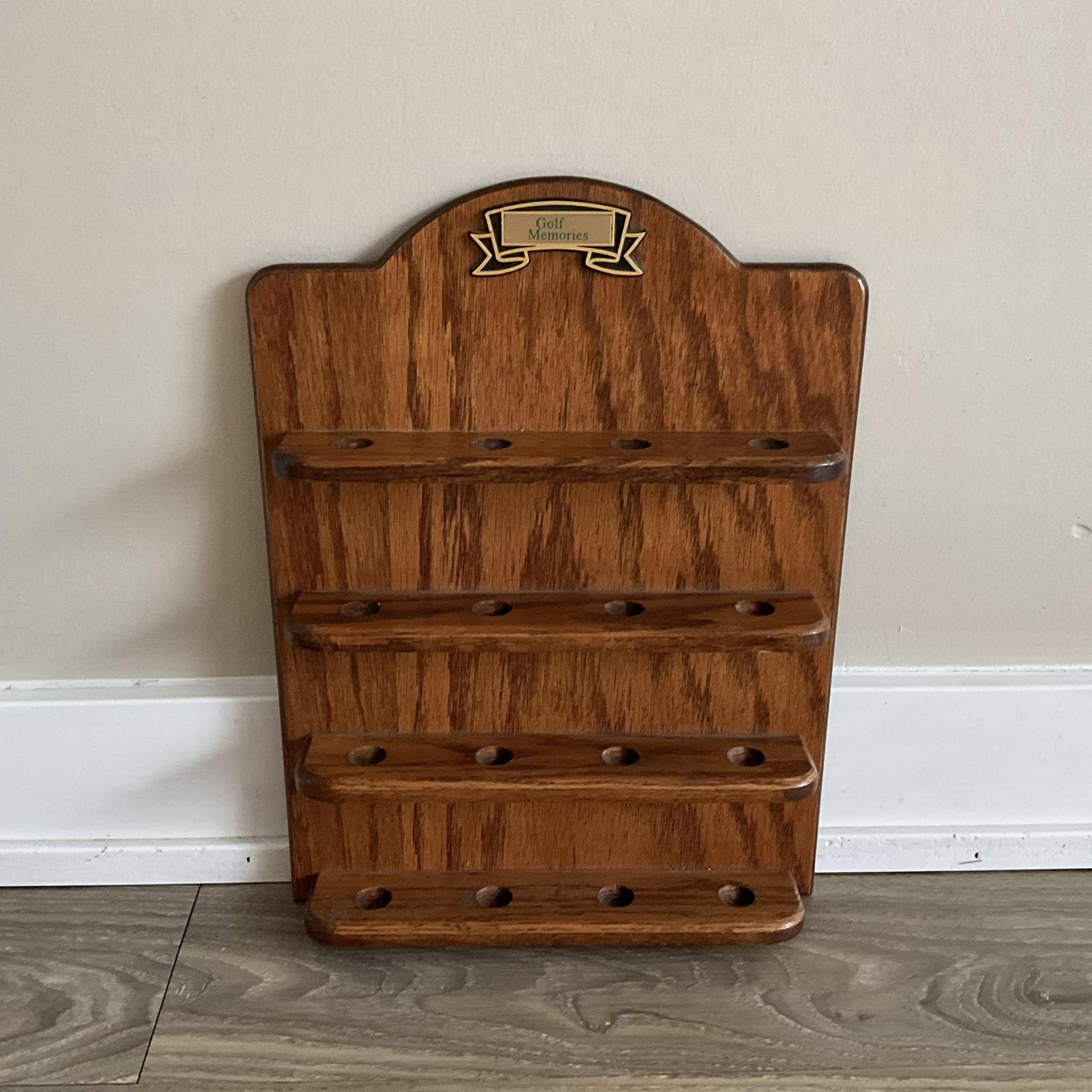 ヴィンテージ木製ゴルフボールディスプレイシェルフ - 16個収納可能