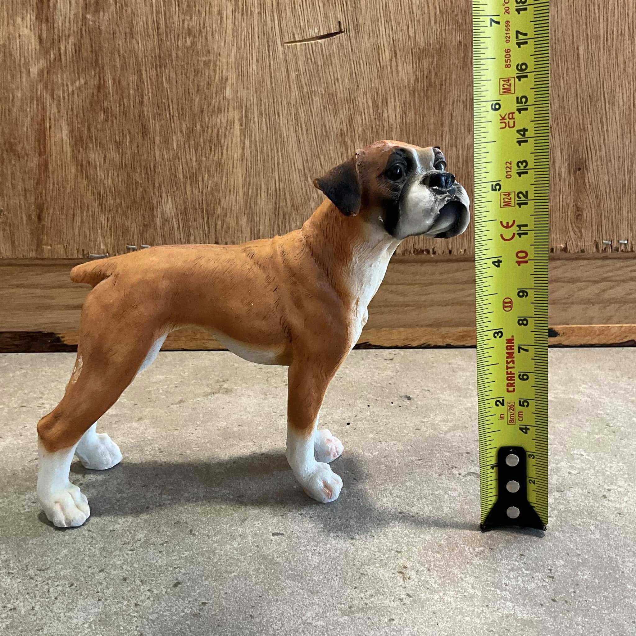 ボクサー犬 置物 黒と白 ボクサー犬 置物 黒と白