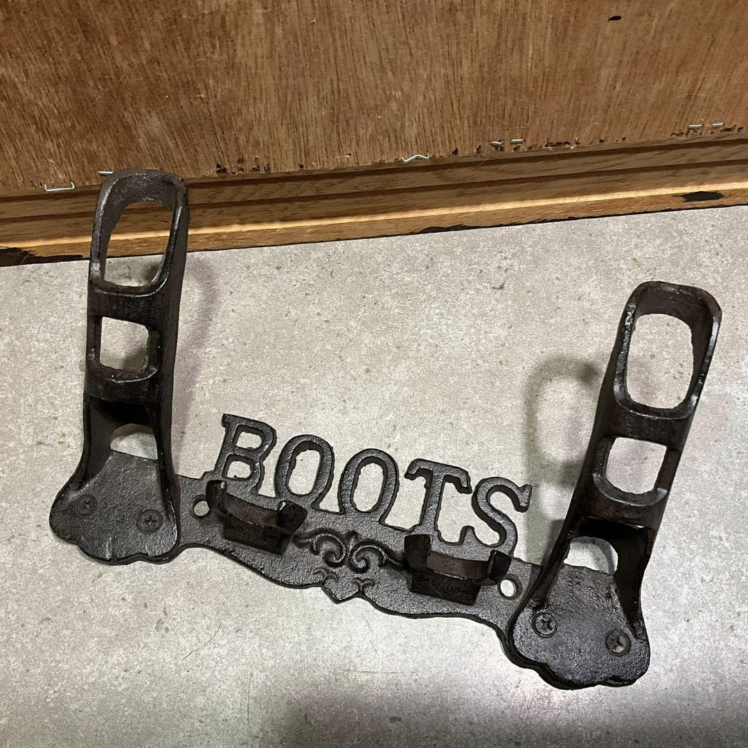 BOOTS, Cast Iron Wall Boot Rack - Etsy UK