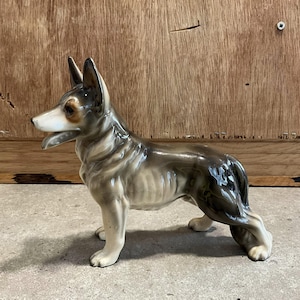 Vintage Ceramic German Shepherd Dog Figurine Made in Japan