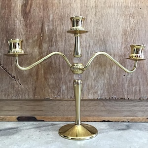 Vintage Brass Candlestick Centerpiece Candelabra Holder