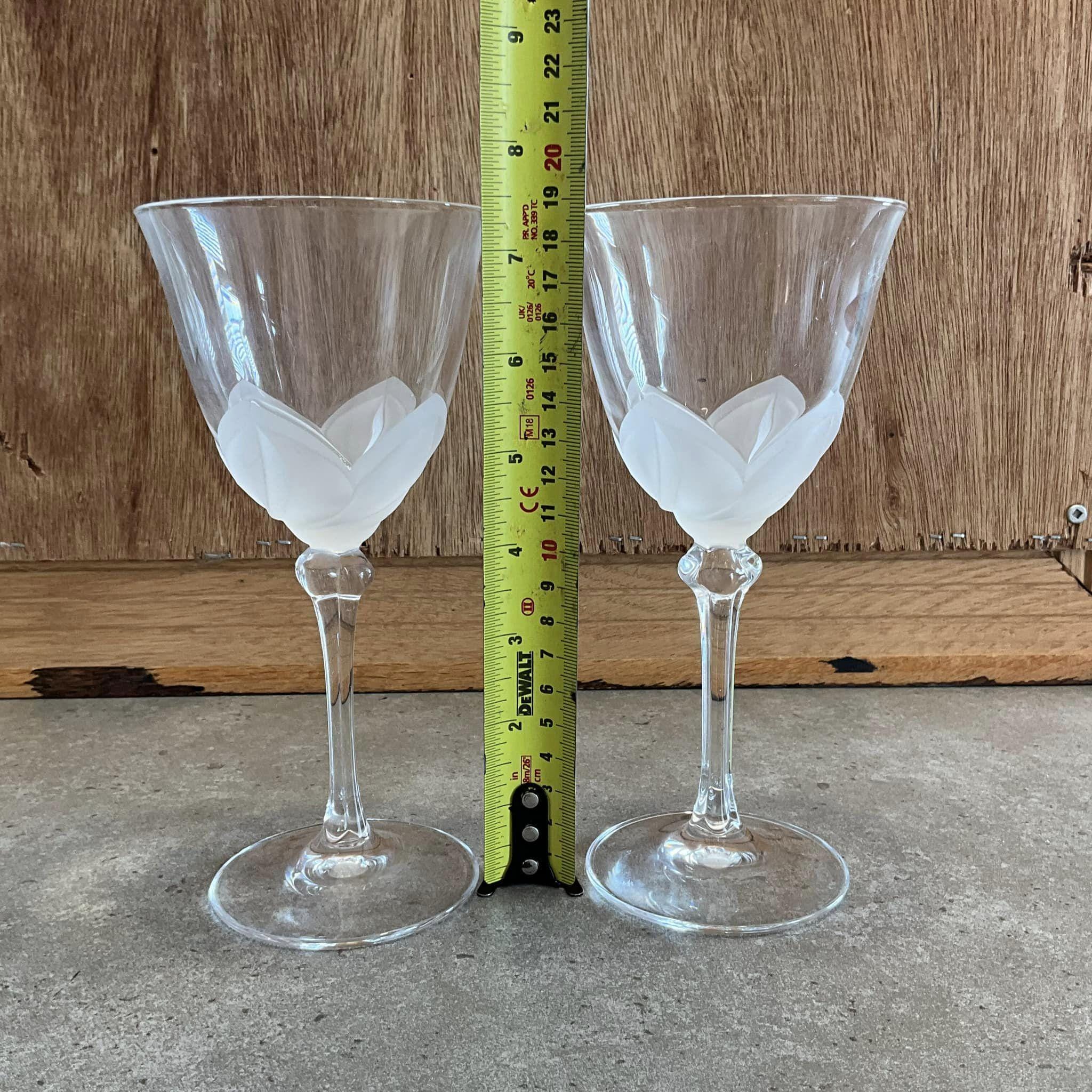 Vintage Cristal JG Durand Tulip Wine Glasses - Made in France (set