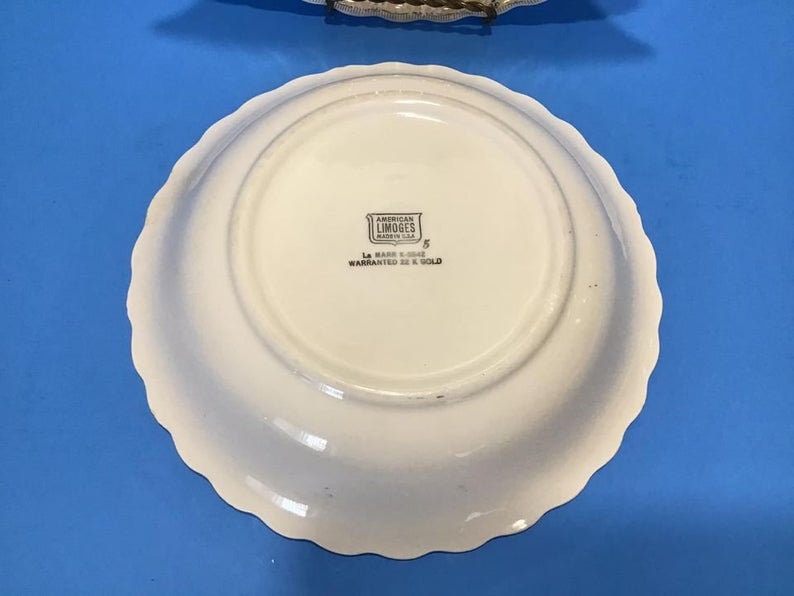 2 Vintage Limoges Plates 22K Gold Trim Serving Plates Made in Etsy