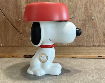 ヴィンテージ スヌーピー 貯金箱 ピーナッツ ガラス アンカーホッ