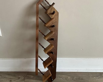 Vintage Mid-Century Wood WALL SHELF Display Knick Knack, Vintage Wooden Step Shelf Staircase Shelf Knick Knack Whatnot Tchotchke Shelf