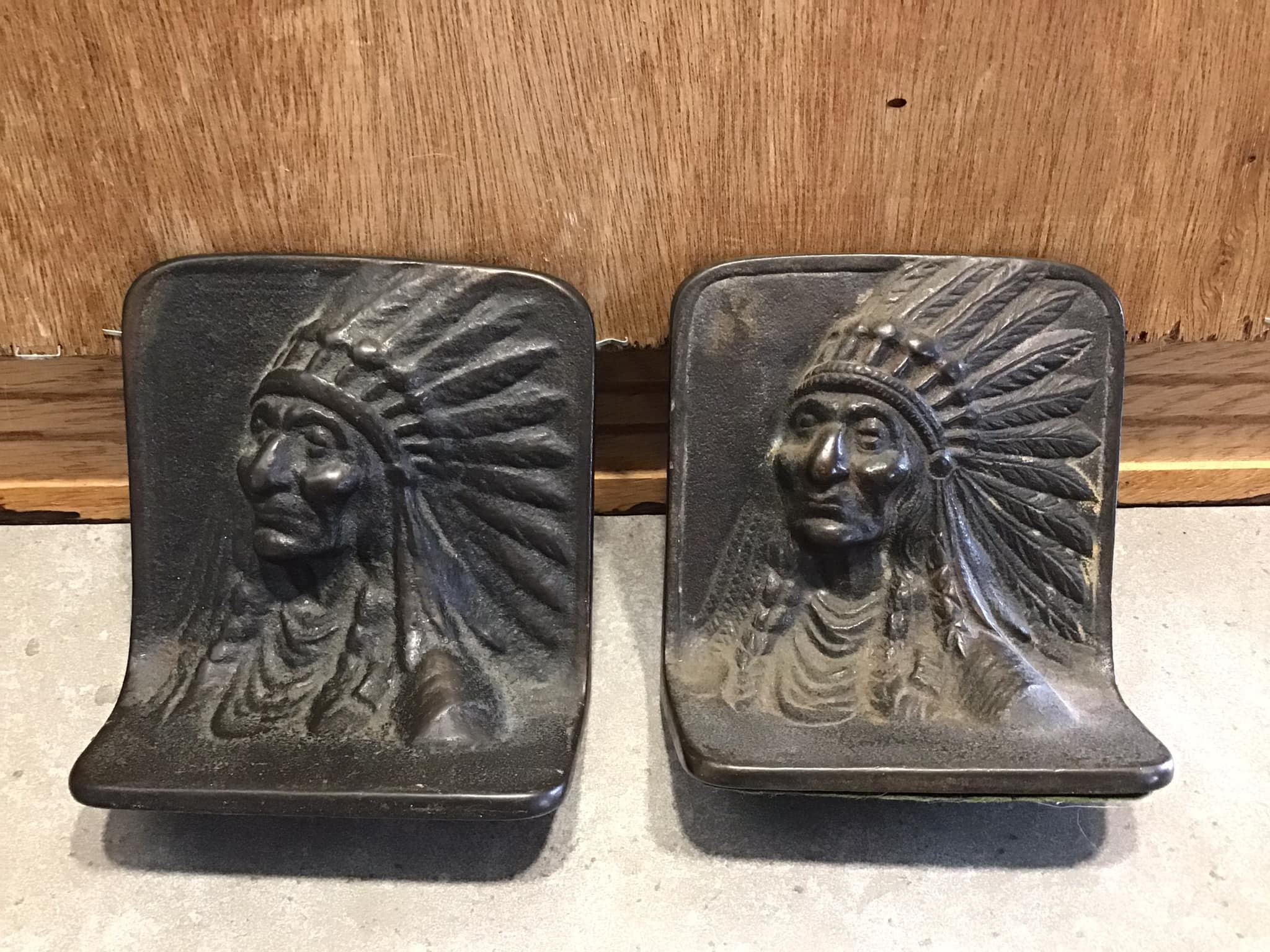 Antique Chalkware (plaster) Indian Head Bookends - Etsy