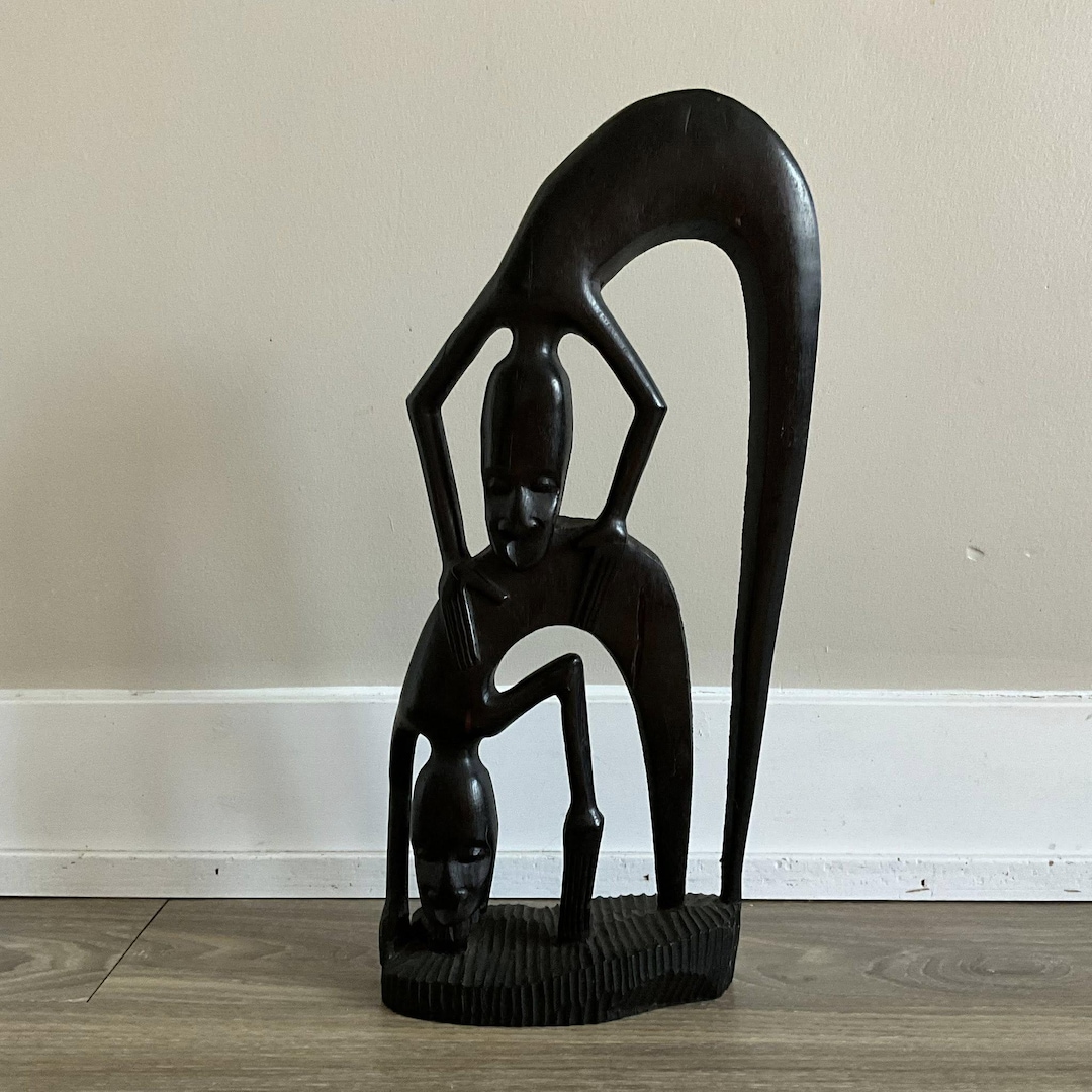 マコンデ彫刻、手彫りの木製アート像 - Etsy 日本