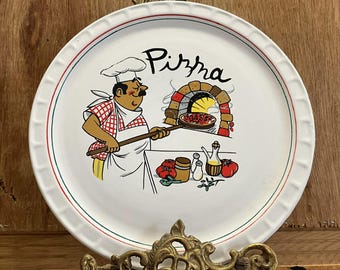 nopioヴィンテージ陶器Pizza Appetizerプレート3枚セット Vintage Ceramic Pizza Serving Plate, Chef Pizza Party Dish - Etsy