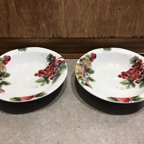 2 Vintage Grapes by Royal Doulton Plates Made in England Fine china