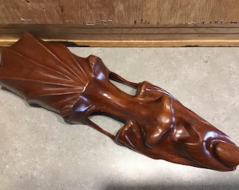 巨大な木製フォークとスプーンの壁飾り：ポリネシア彫刻カトラリー（20