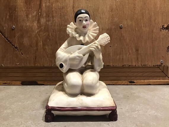 Vintage Sigma Taste Setter Pierrot Clown Ceramic Music Box - Made