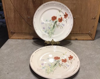 2 Noritake Plates, The Country Diary of an Edwardian Lady Series Collectible Plate, Floral Scene, 1970's Display Plate, Vintage Home Decor