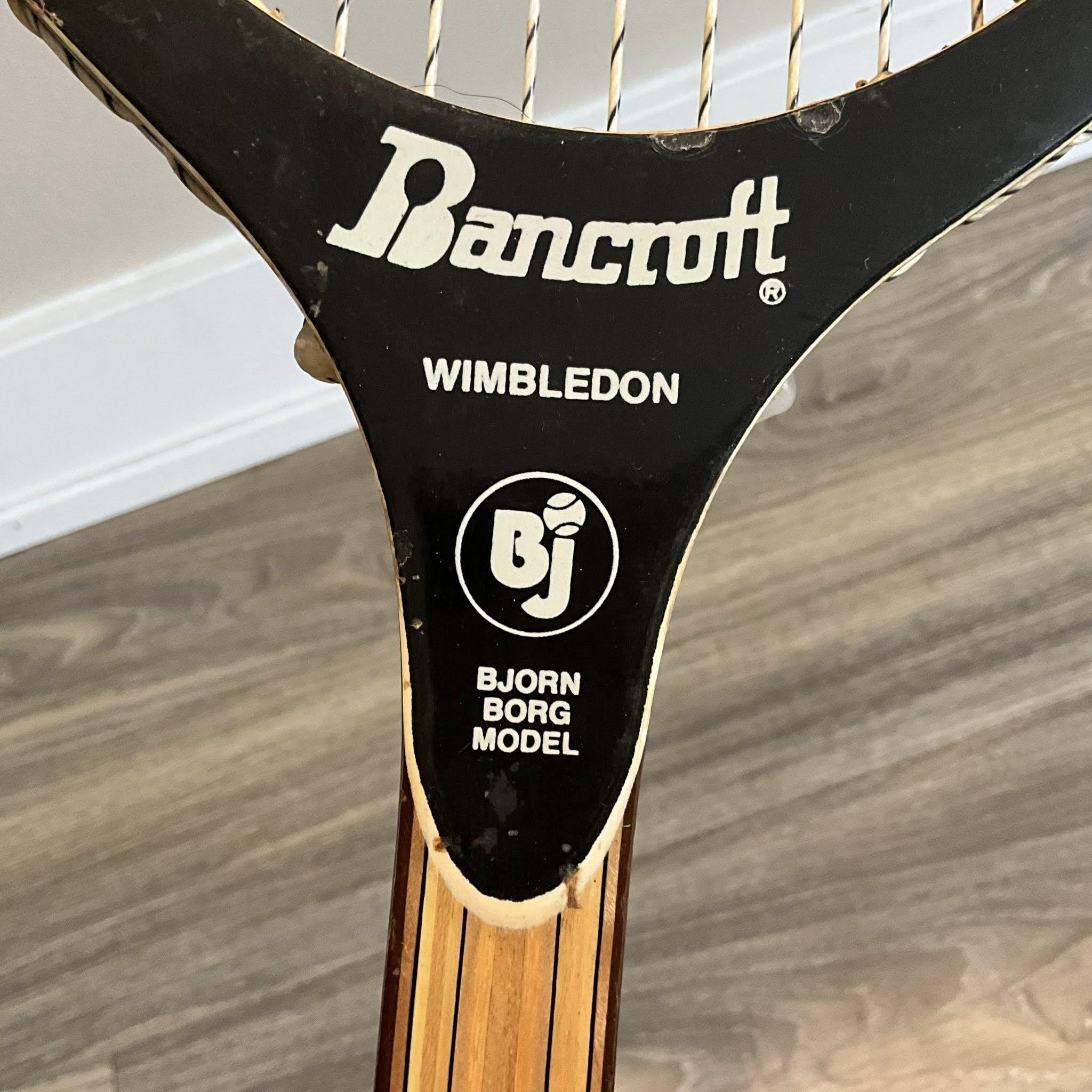 Vintage Bjorn Borg Wooden Tennis Racquet Bancroft Wimbledon Bjorn