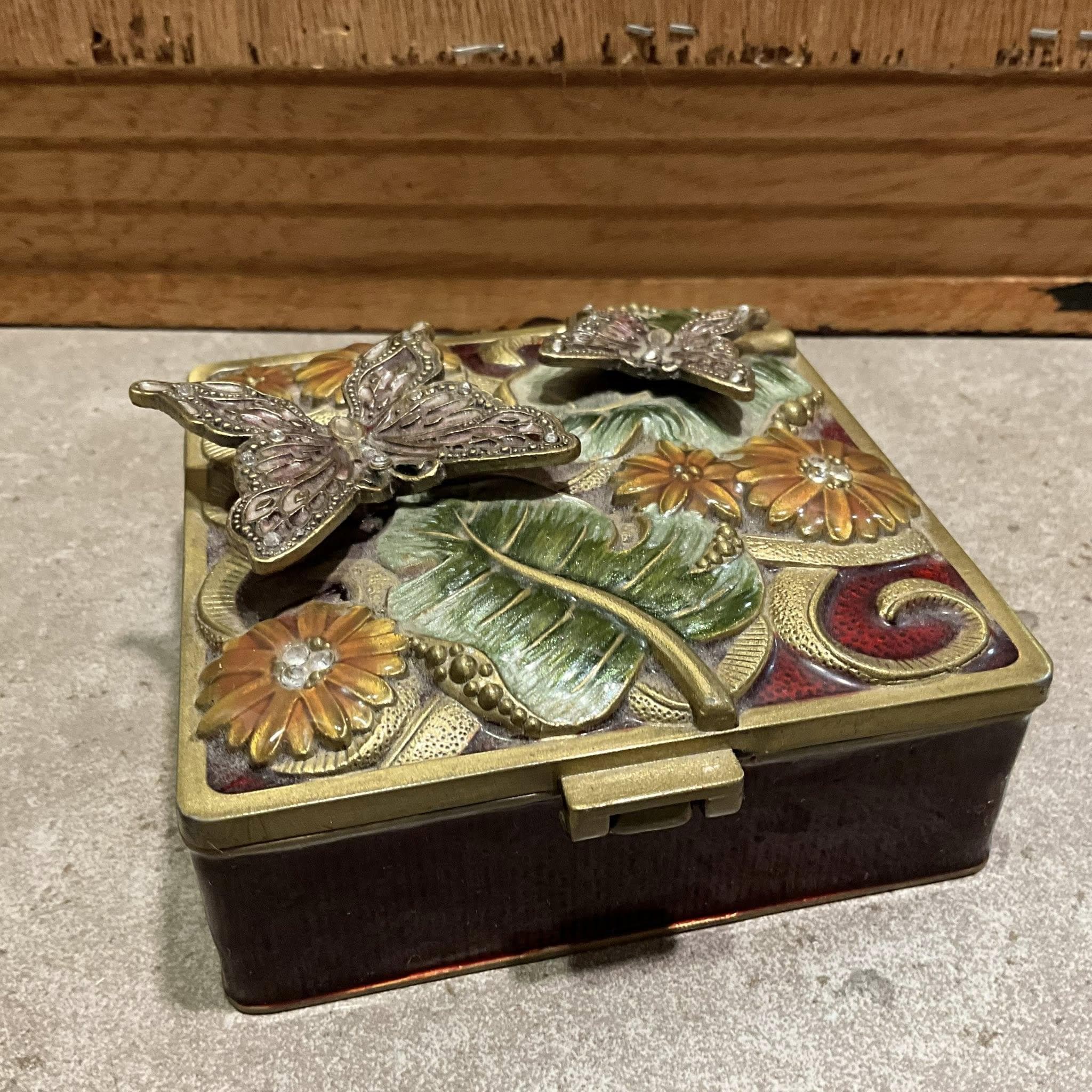 Antique Butterfly Jewelry Box - Etsy