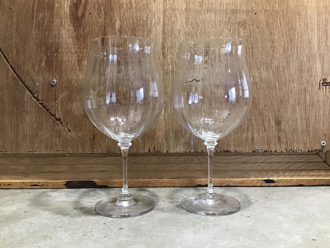 2 Mikasa Stephanie Burgundy Wine Glasses Etsy