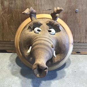 Keramik Schwein Wand Kunst: Wunderliche Tonskulptur, Küche Dekor