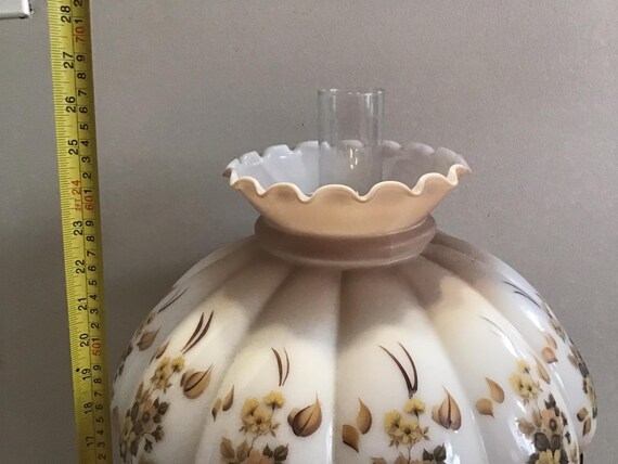 Hurricane Lamp GWTW 21 Parlor Table Lamp Milk Glass Painted