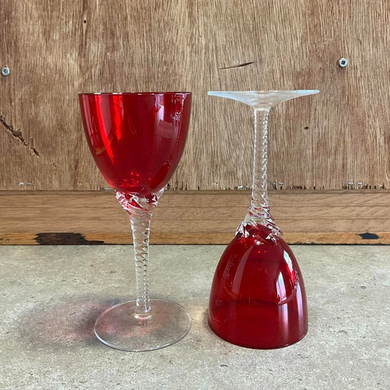 MURANO ムラノ 金彩 レッド レース ドルフィン モチーフ グラス MURANO ムラノ 金彩 レッド レース ドルフィン モチーフ グラス