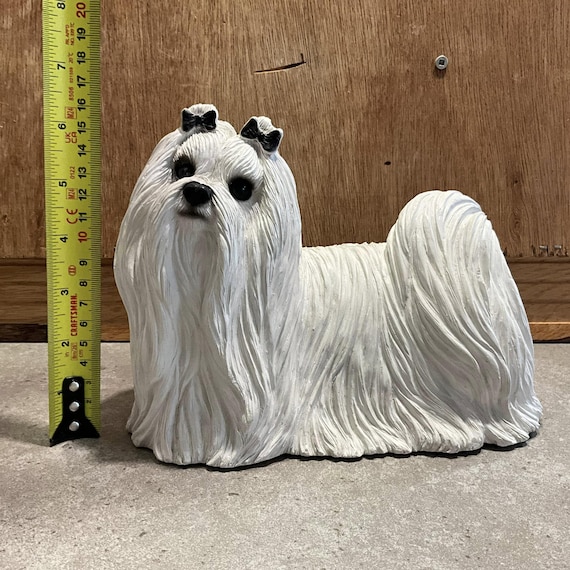 サンディキャスト社製、サンドラ・ブルー作、1987年製、マルチーズ犬の 