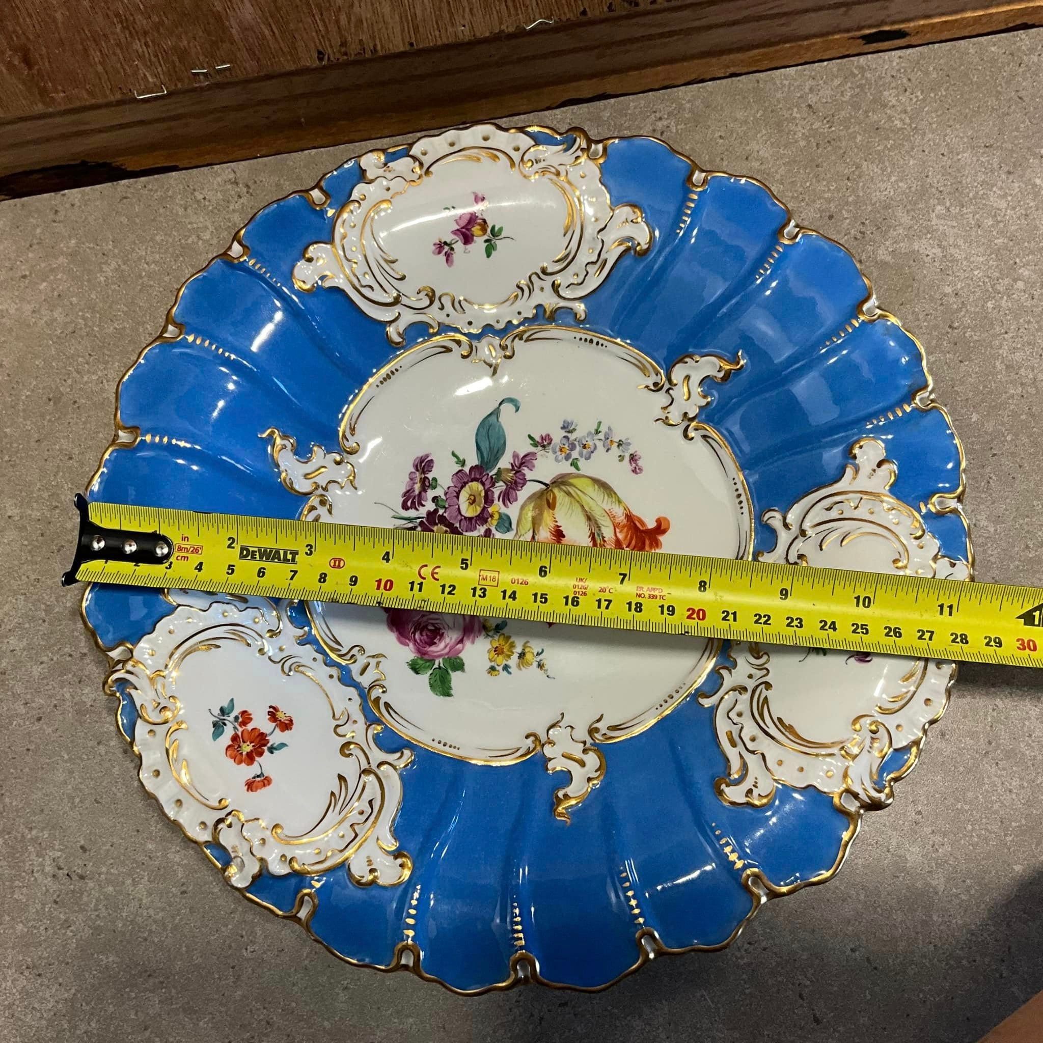 Meissen Porcelain Plate: Blue, White, Gold Floral Cabinet Bowl - Etsy