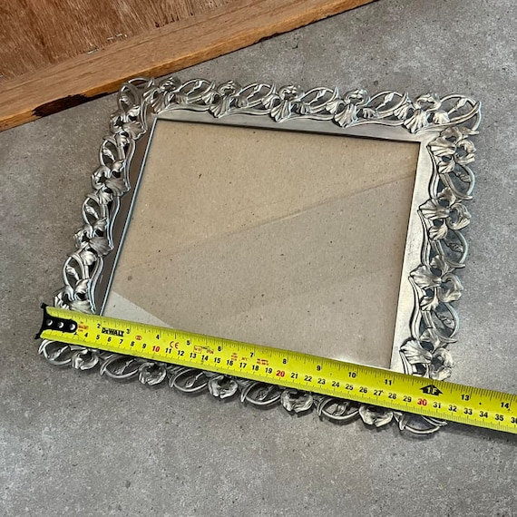 ヴィンテージ シーガル ピューター フォトフレーム - 花柄デザイン