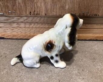 Vintage Sitting English Cocker Spaniel or Springer Spaniel Porcelain Ceramic Dog