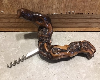 Sacacorchos de madera francés vintage Laurent Siret Sacacorchos Abridor de botellas de vino Raíz de uva
