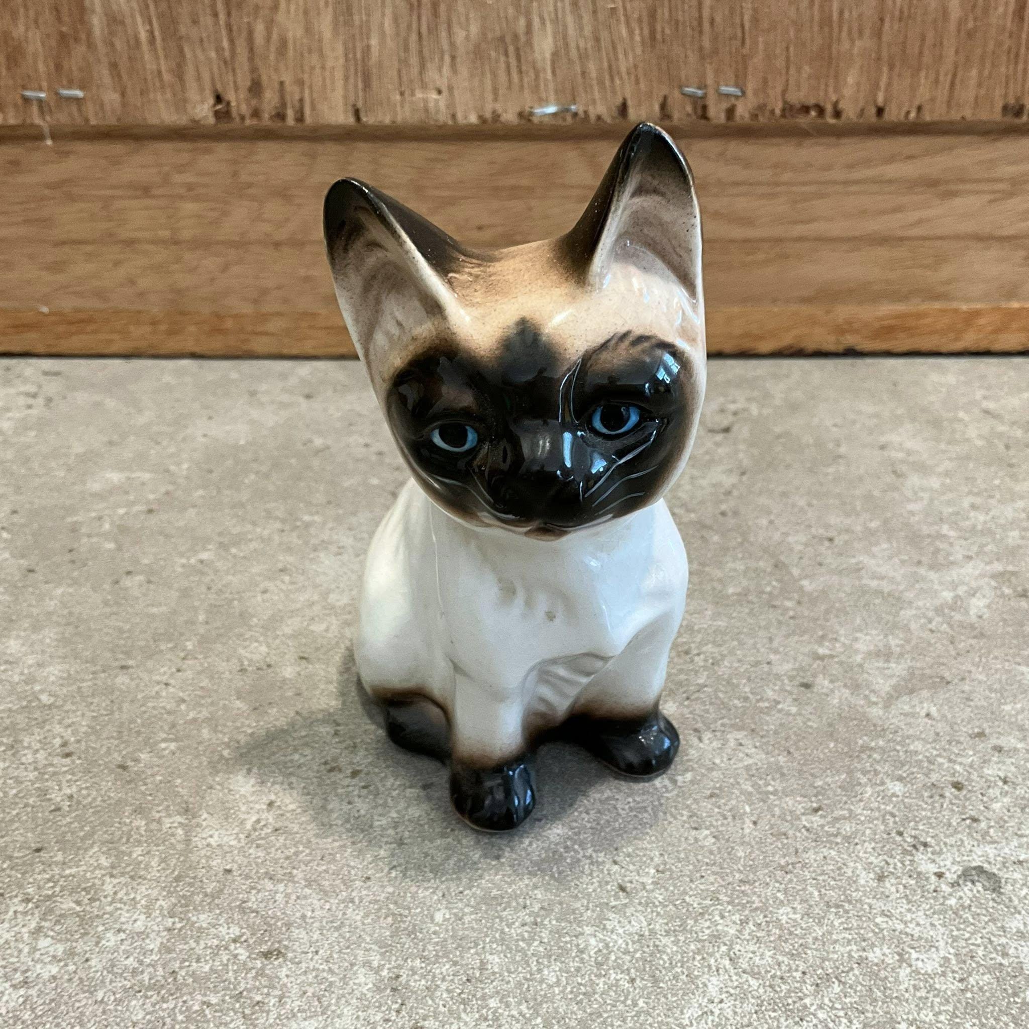ヴィンテージ陶器製シャム猫の置物 - Etsy 日本
