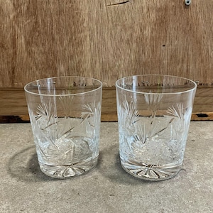 Vintage pinwheel kristallen whiskyglazen