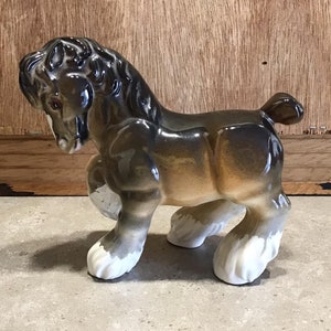 Vintage Ceramic Clydesdale Horse Figurine statue