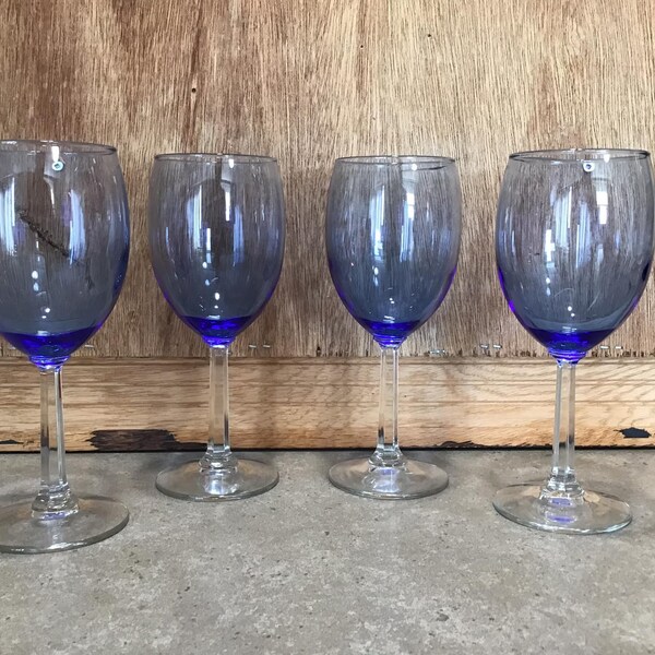 Blue Wine Glasses Etsy
