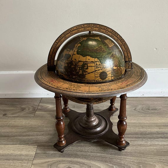 Vintage Globe Ice Bucket, Bar Accessory, Made in Italy, Barware