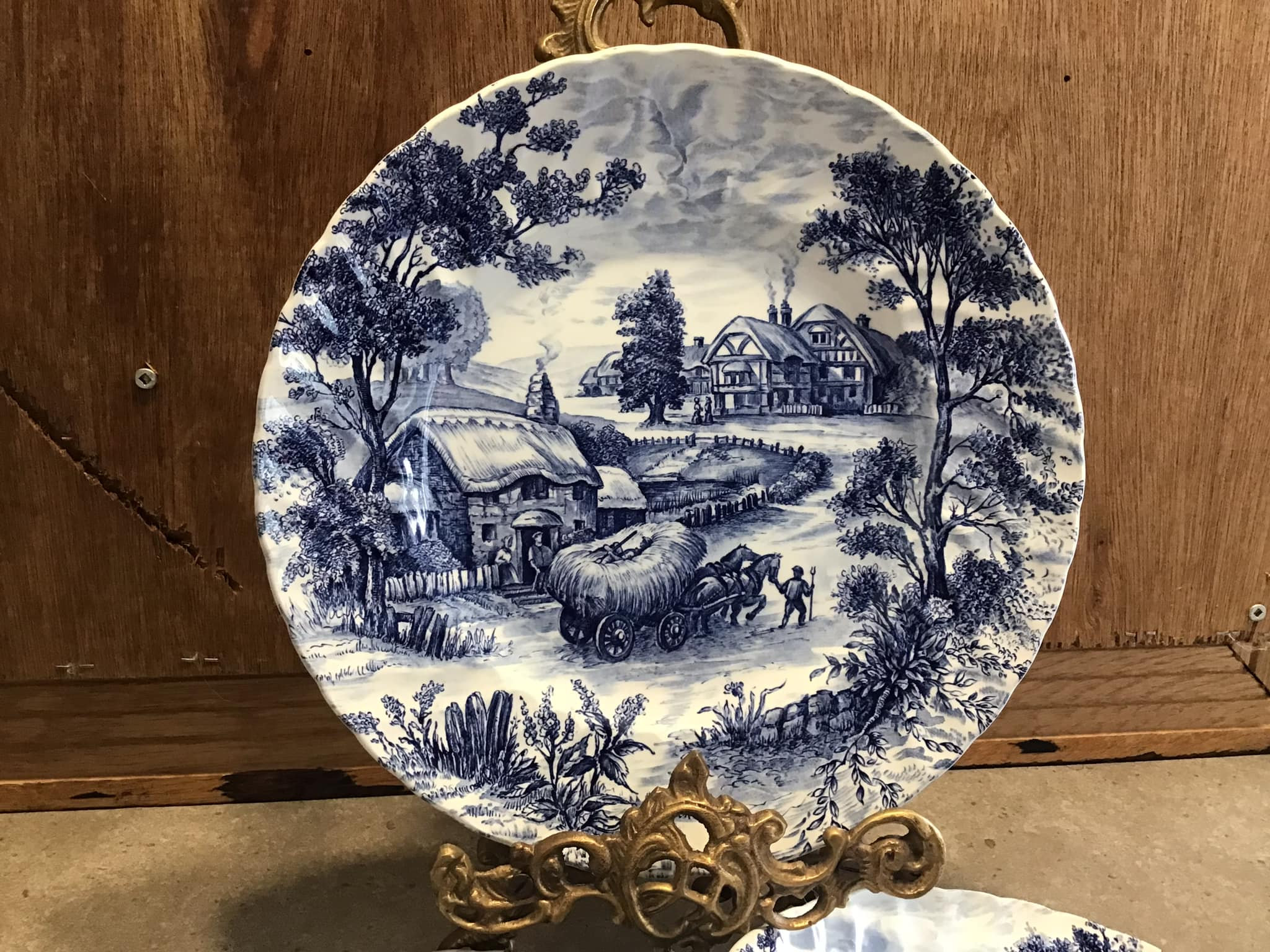 イギリス ヴィンテージ Ridgway Hayride 中皿:大2枚・小2枚