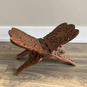 Vintage Wood Carved Book Stand made in India