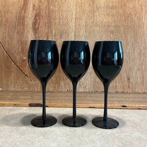 3 Vintage Amethyst Wine Glasses, Mikasa &quot;Elite&quot; Tulip Bowl, Tall/Thin Stem