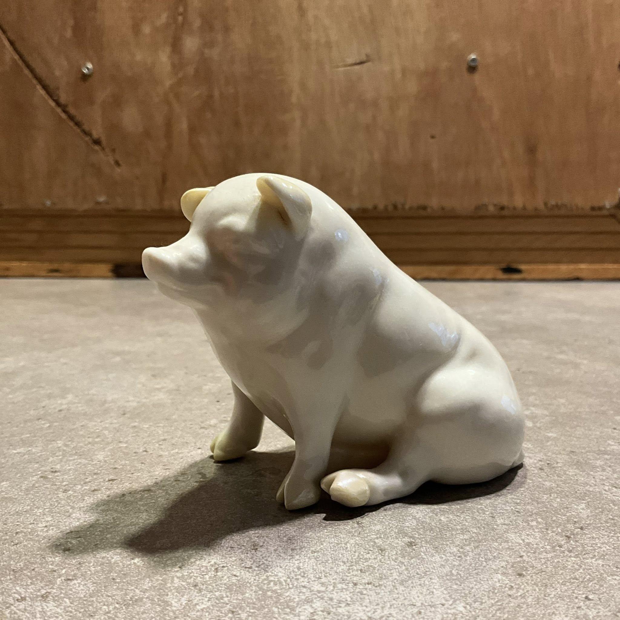 Belleek Ireland Porcelain Pig Figurine 3
