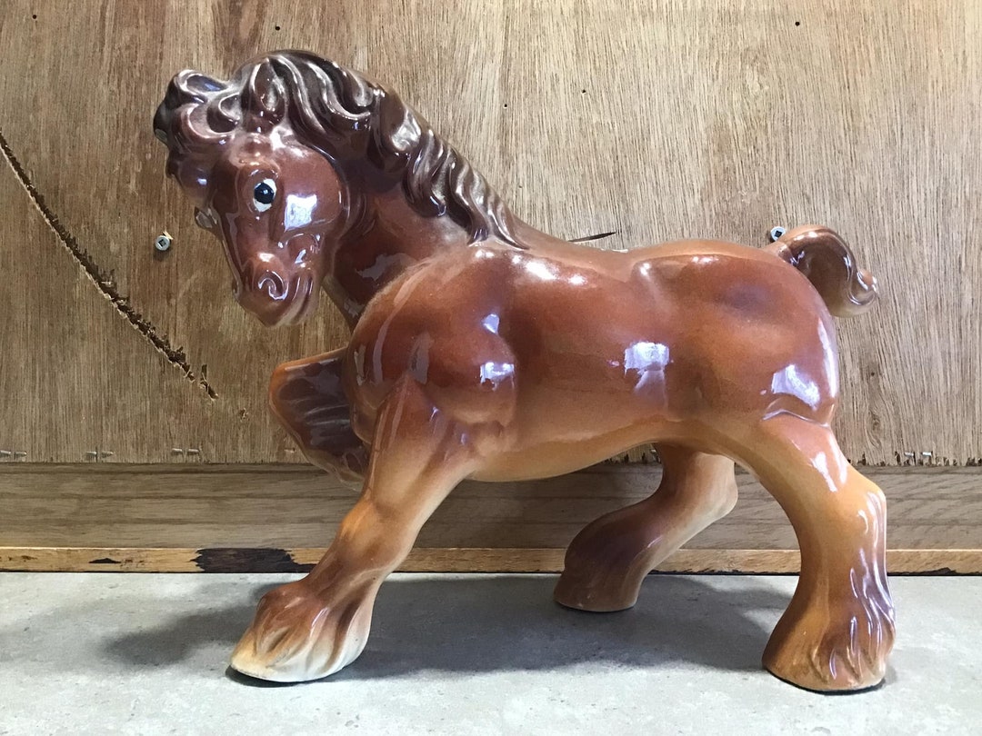 Vintage Large Ceramic Horse Statue Ceramic Horse Figure Etsy