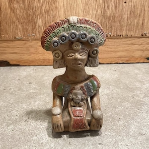 Scultura d'arte popolare messicana, Inca, Maya, Azteca, Terracotta, Statua d'argilla, Effigie antica