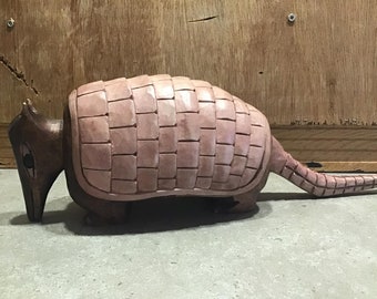 Carved Wood Armadillo Figurine