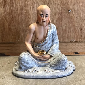 Vintage Asian Wise Man Figurine - Buddhism Statue 7.5&quot;