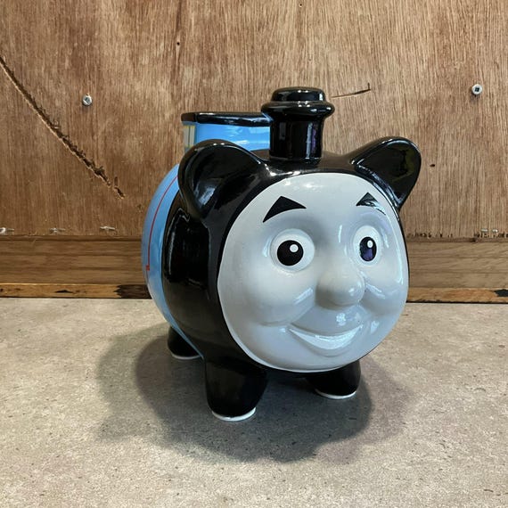 きかんしゃトーマスの貯金箱：青いセラミック製コイン貯金箱 - Etsy 日本