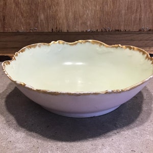 Vintage JPL. Limoges France Porcelain Bowl  with Gold Trim, 8 Inches