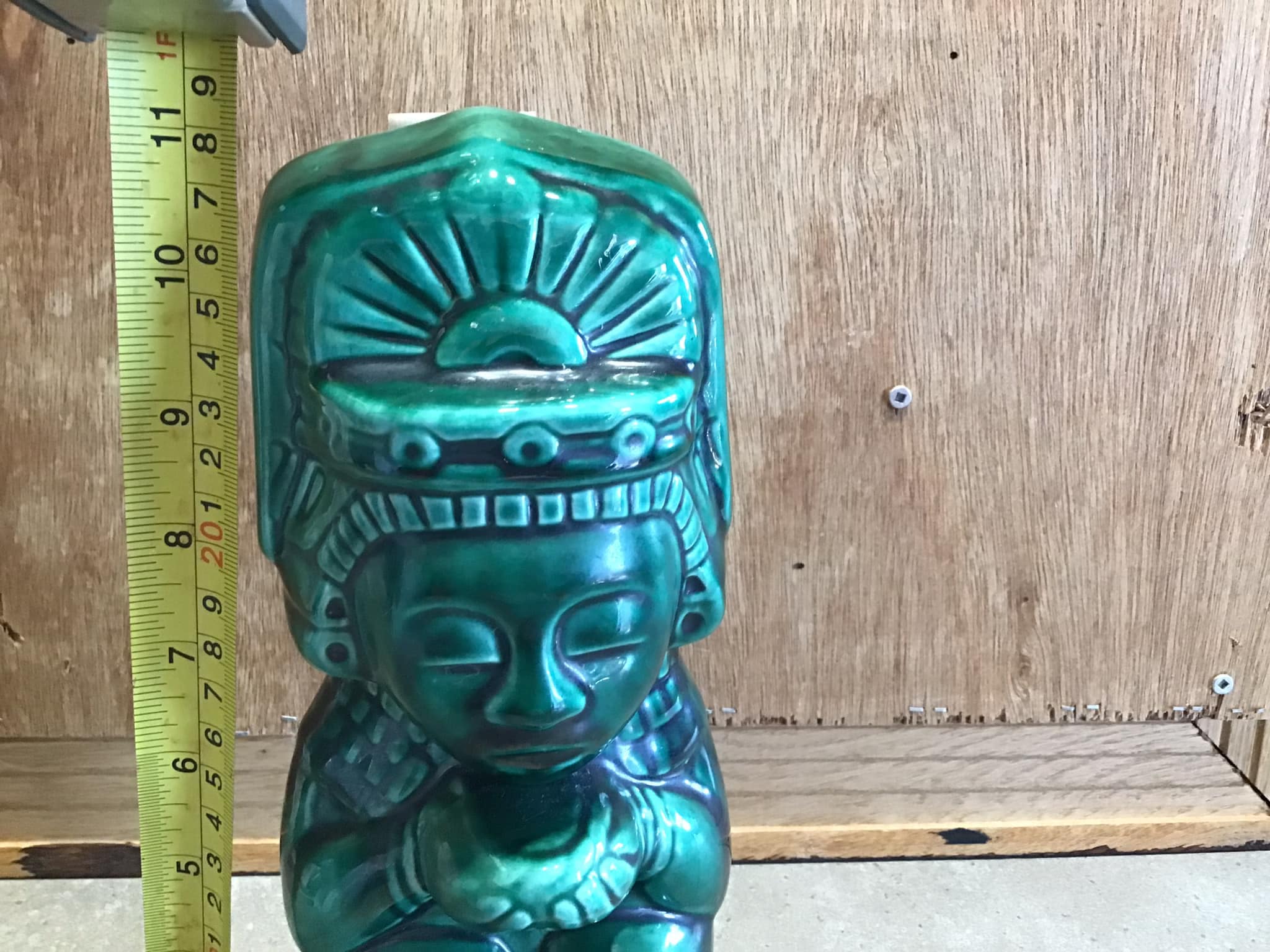 メキシコのマヤのティキ酒瓶 カルーアメキシコ グリーン 11インチ 