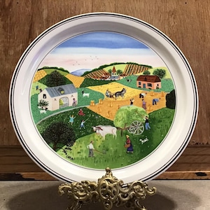 Vintage Villeroy and Boch Seasons Decorative Plate by French Artist Gerard Laplau